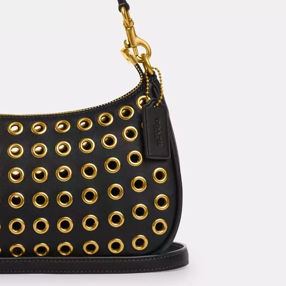 NWT COACH Teri Leather Shoulder Bag With Grommets - Picture 2 of 10